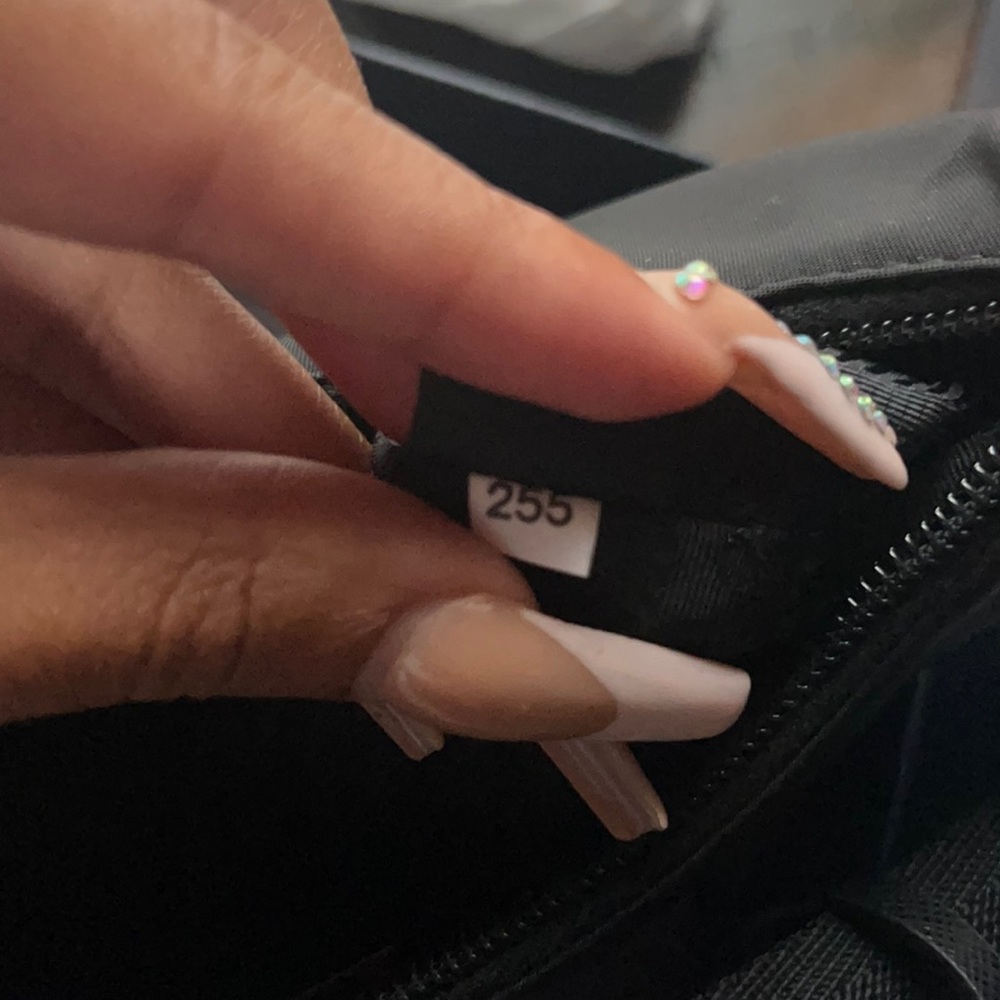 Tag on Prada nylon bag